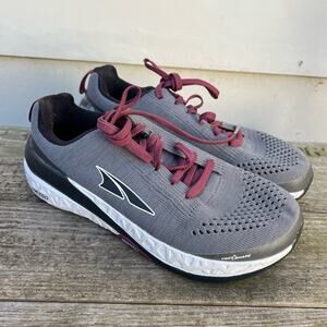 Altra Paradigm 4.5 Gray Maroon Zero Drop Running Shoes Women's 7.5